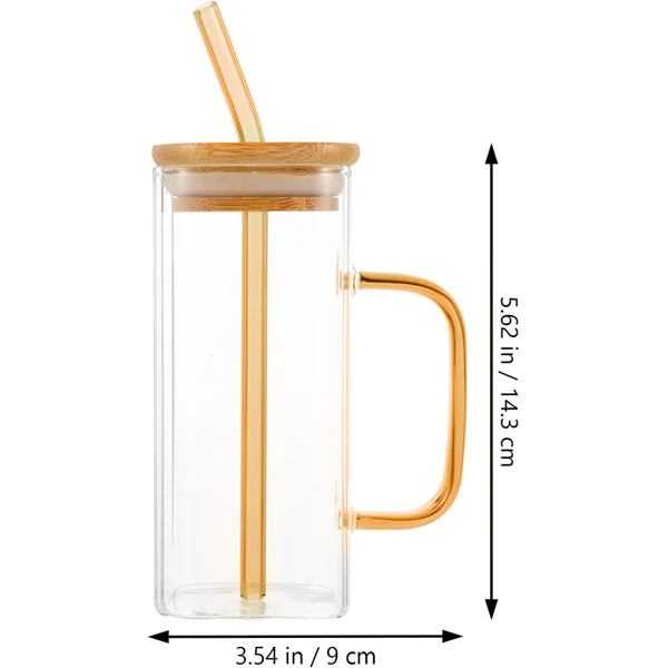 Glass tumbler with straw