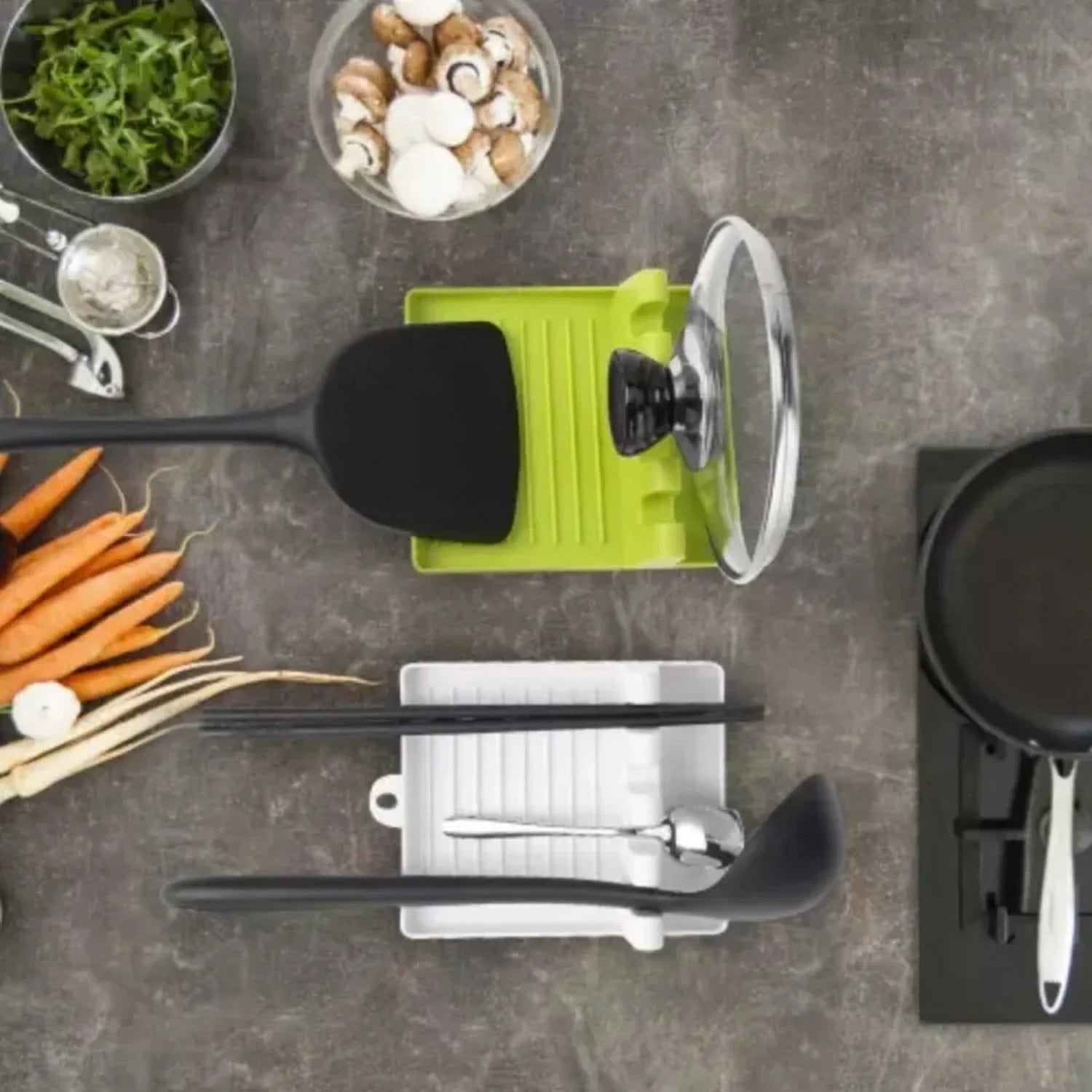 Lid and Spoon Rest, Kitchen Utensils Holder