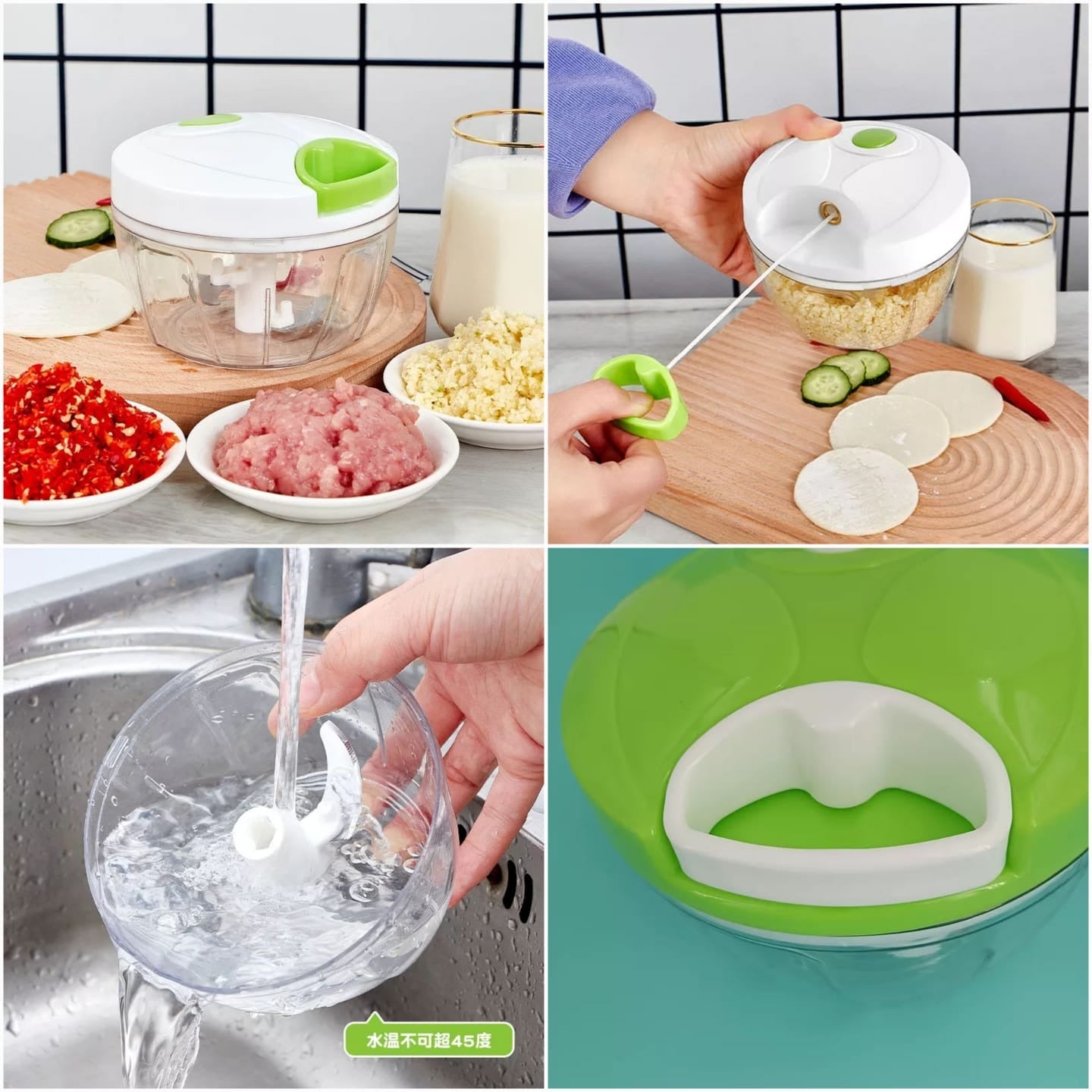 Manual Chopper Hand Pull Type Vegetable and Meat Turbo Cutter