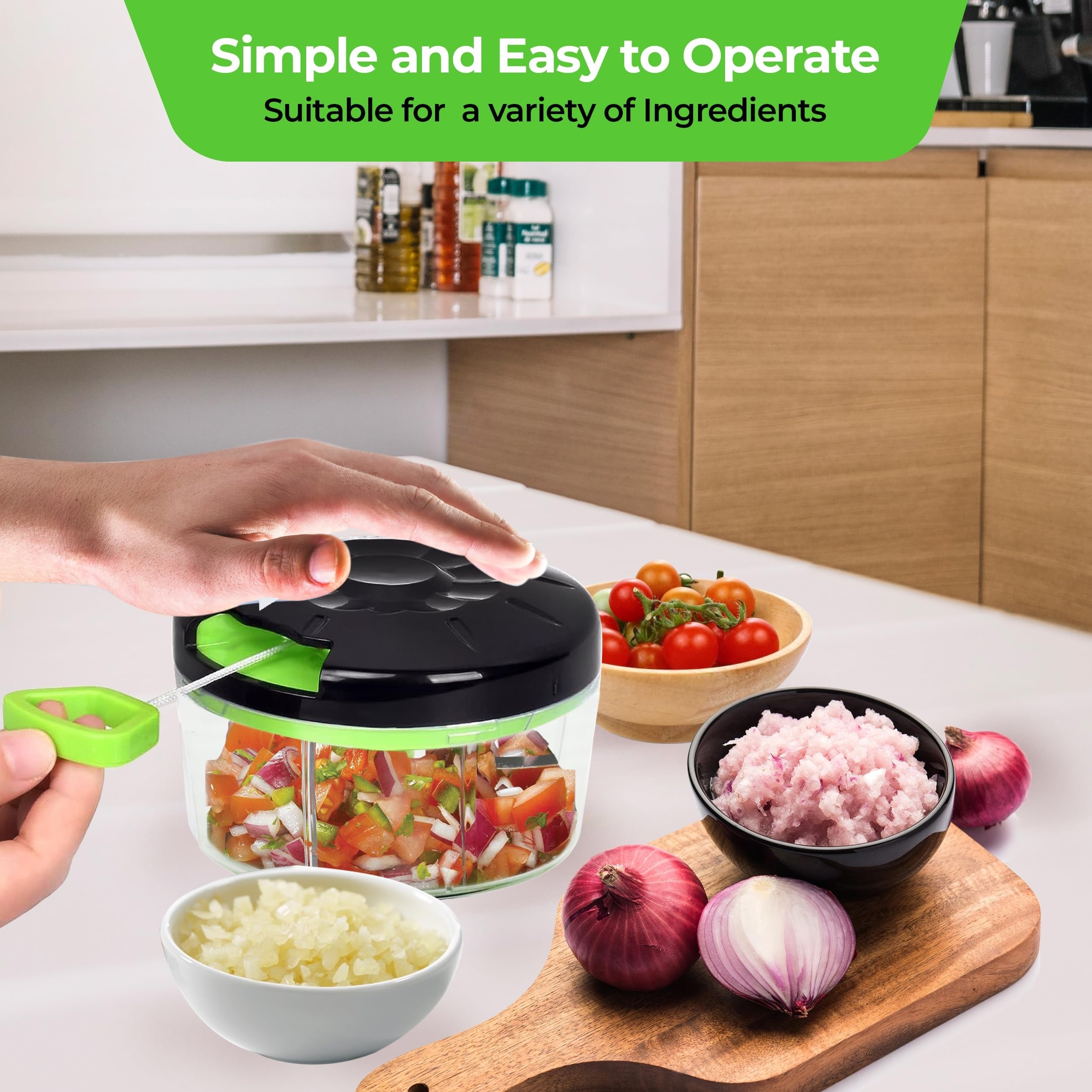 Manual Chopper Hand Pull Type Vegetable and Meat Turbo Cutter