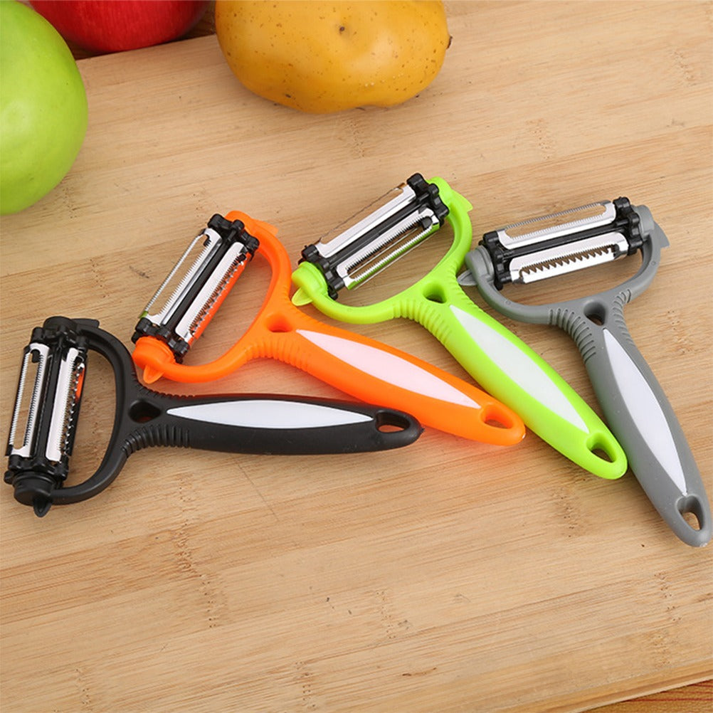 3-in-1 Vegetable & Fruit Peeler Set – Julienne, Serrated, Straight Blades